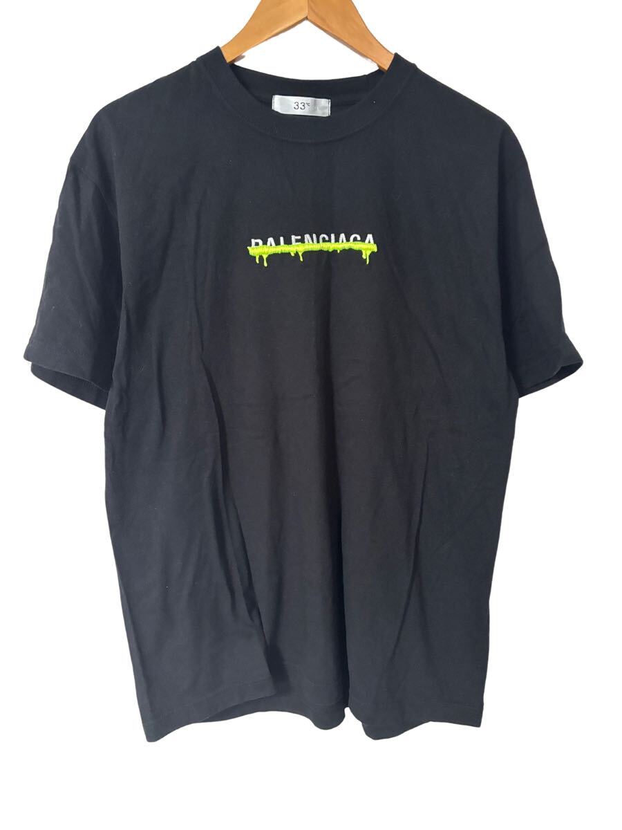 33℃ パロディロゴ刺繍Tシャツ(BALENCIAGA風/ブラック) 33 33℃ パロディロゴ刺繍Tシャツ(BALENCIAGA風/ブラック) 33