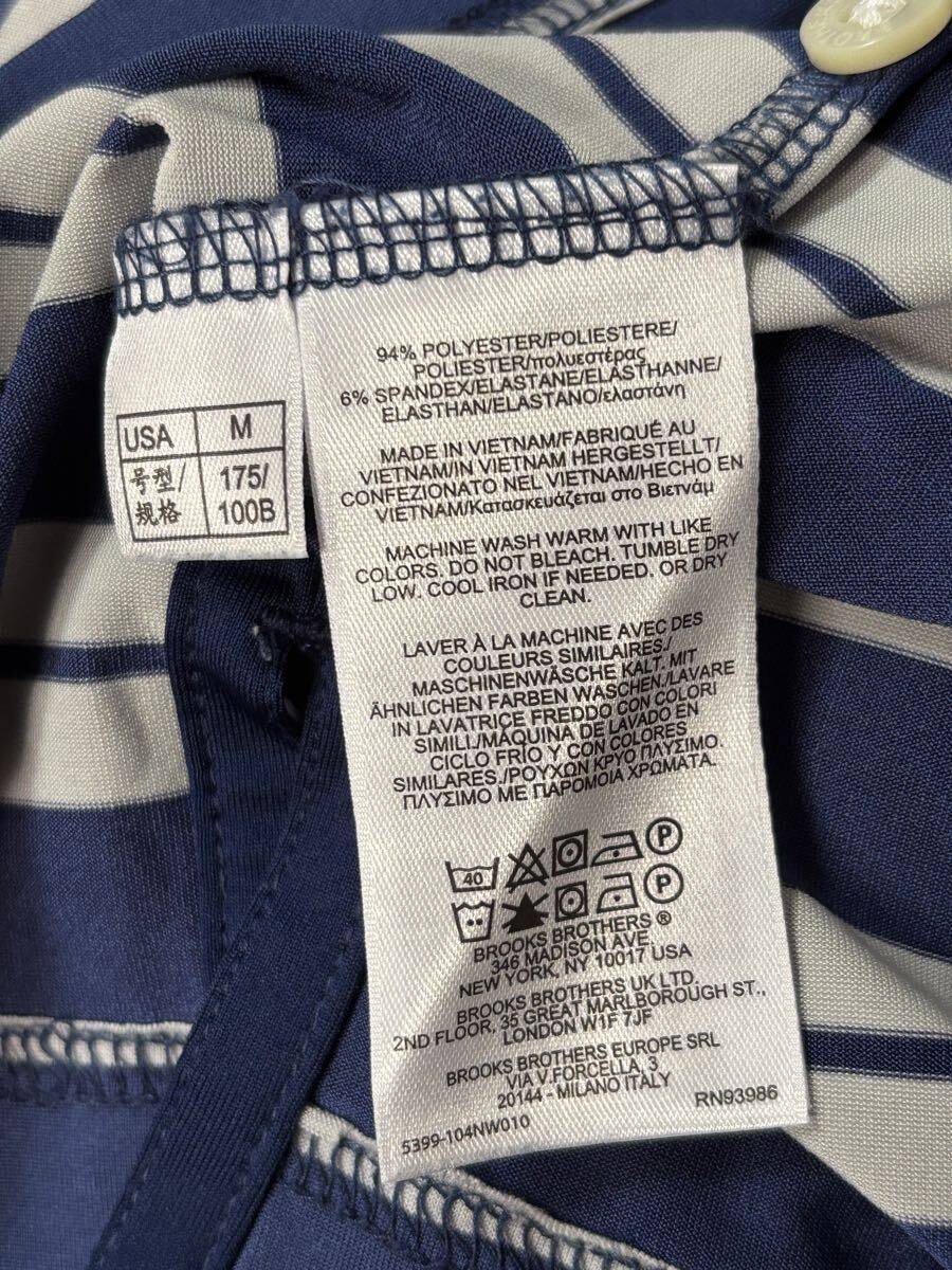 ブルックスブラザーズ ボーダー ポロシャツ ネイビー×ホワイト Mサイズ ストレッチ Brooks Brothers Striped Polo Stretch Fabric 半袖