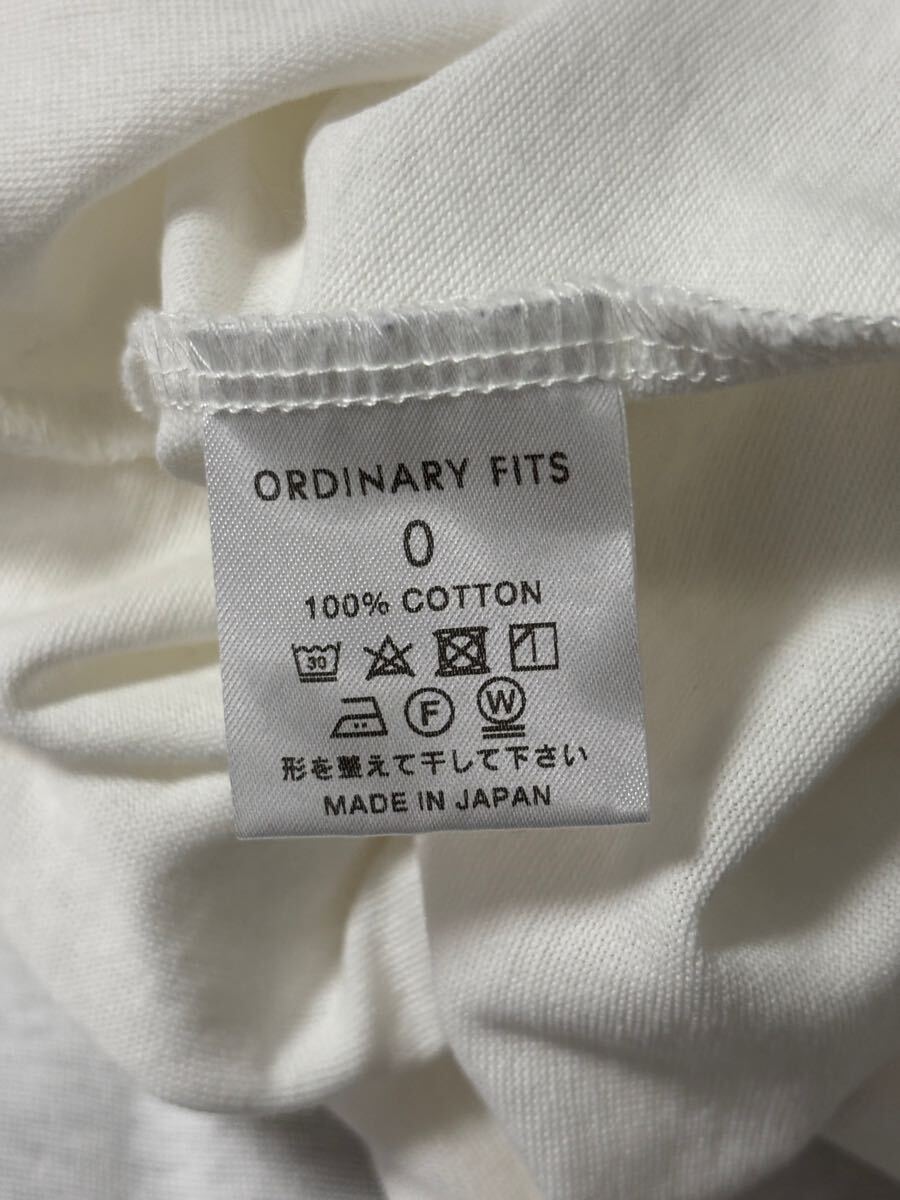 ORDINARY FITS big футболка 0 размер сделано в Японии белый большой Silhouette ORDINARY FITS Big T-shirt 0 Size White Made in Japan Loose Fit