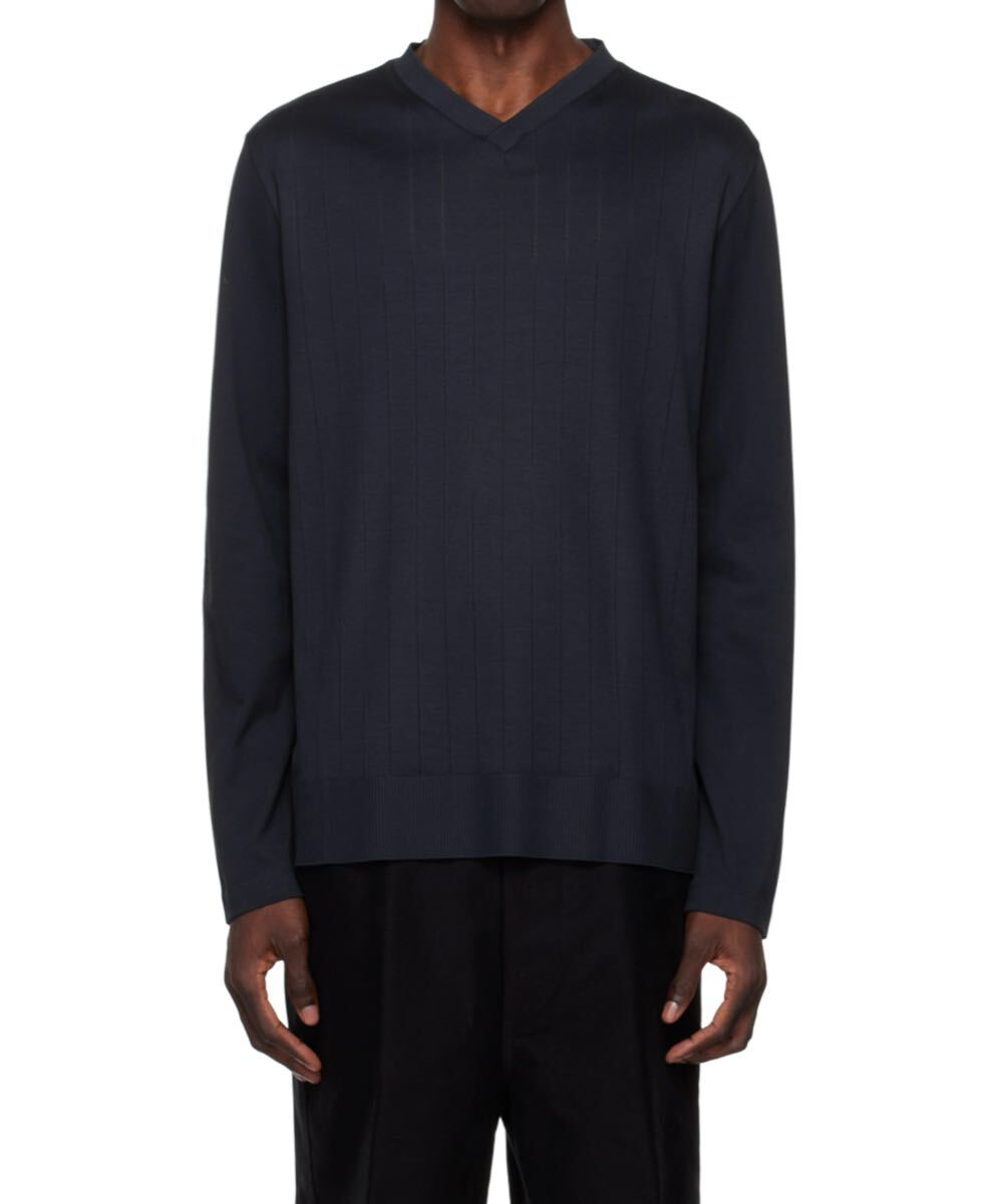 【関税込み】Paul Smith ネイビー Vネック 長袖Tシャツ Paul Smith ネイビー Vネック長袖Tシャツ XL コットン100