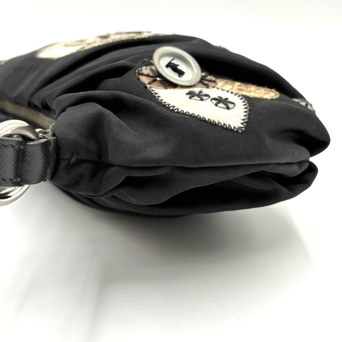 1円/極美品○PRADA プラダ 三角ロゴプレート 装飾 ナイロン 1円/極美品○PRADA プラダ 三角ロゴプレート 装飾 ナイロン
