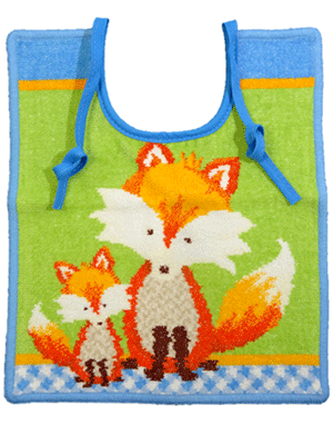フェイラー キッズエプロン 25x30cm FOX ブルー