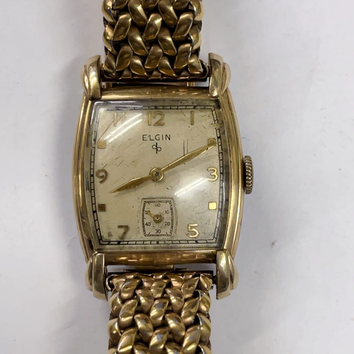 ヴィンテージ ELGIN 554 金張り スクエアー 4ADJS 15石 手巻き