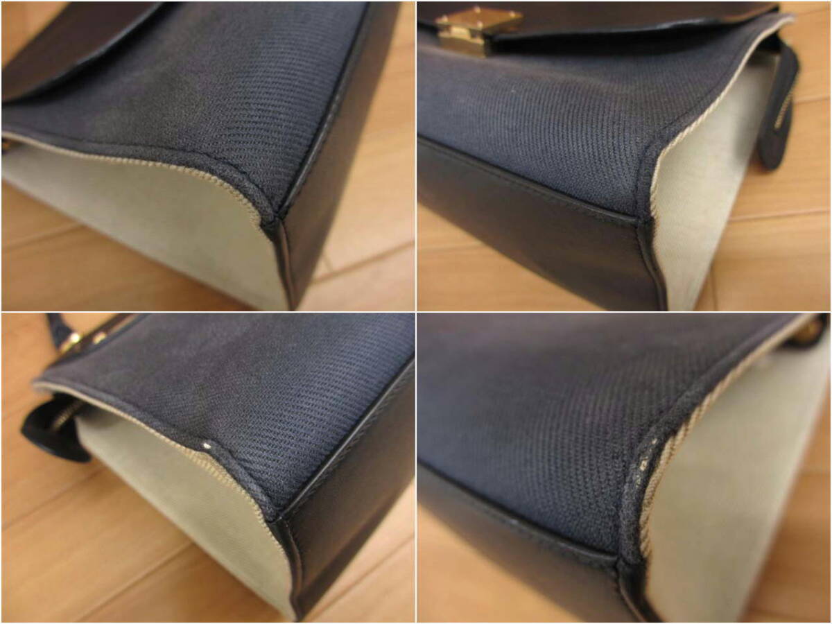  хорошая вещь Celine 174682XDI тигр pe-z маленький парусина × кожа ручная сумочка 