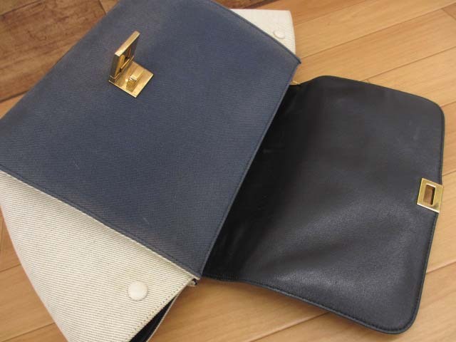  хорошая вещь Celine 174682XDI тигр pe-z маленький парусина × кожа ручная сумочка 