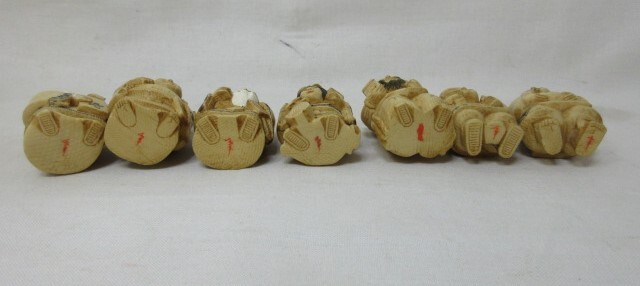 当時物【根付】象牙風根付 銘有/七福神/縁起物/箱付/堤げ物/細密 当時物【根付】象牙風根付 銘有/七福神/縁起物/箱付/堤げ物/細密