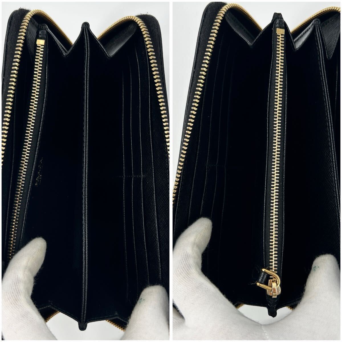 現行モデル・極美品】PRADA プラダ 長財布 ラウンドファスナー 現行モデル・極美品】PRADA プラダ 長財布 ラウンドファスナー