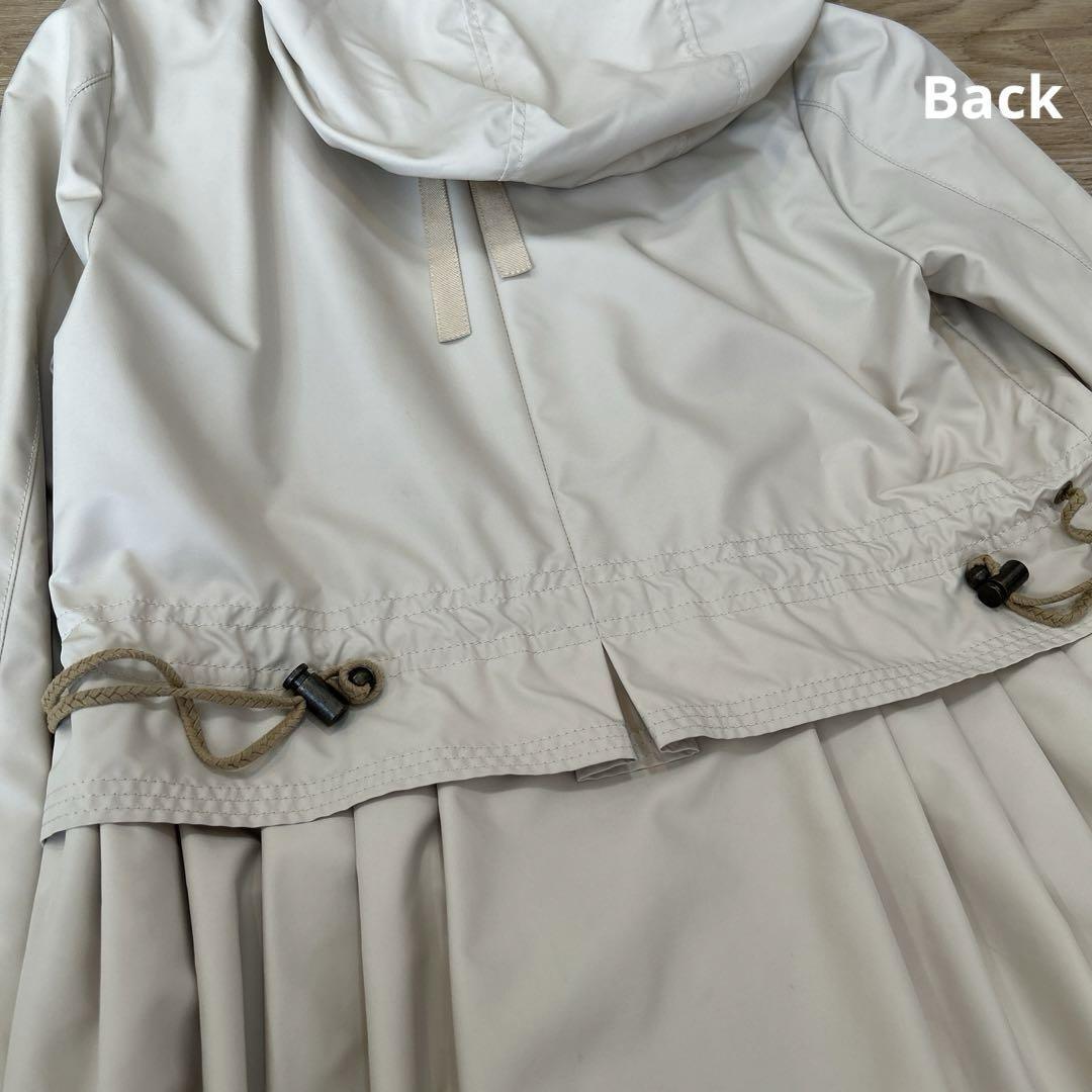 FOXEY フォクシー　タフタコート　ロングスプリングコート　40　フード付 FOXEYフォクシータフタコートロングスプリングコート40フード付