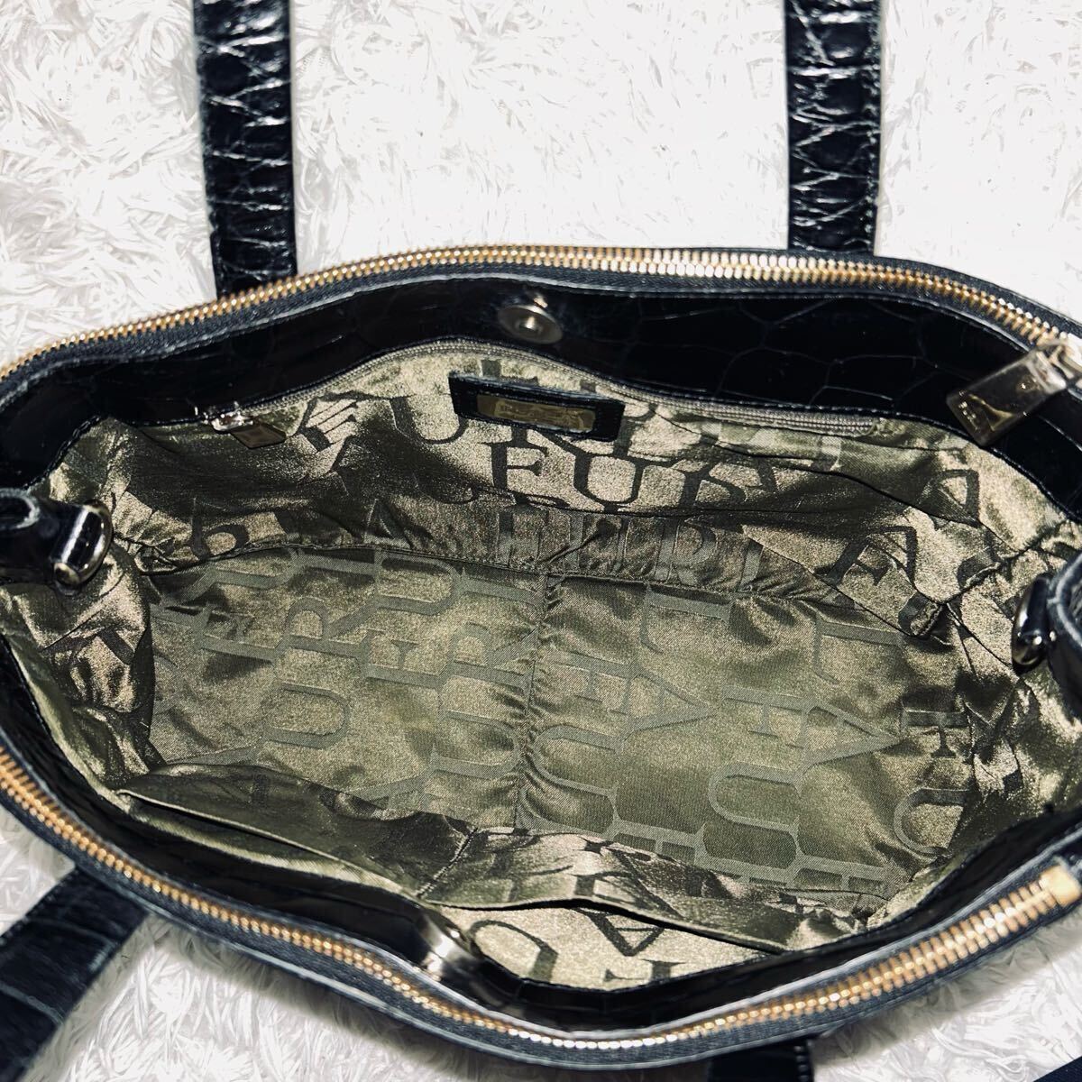 入手困難品□FURLA フルラ 本革 クロコダイル クロコ型押し 2way 入手困難品□FURLA フルラ 本革 クロコダイル クロコ型押し 2way