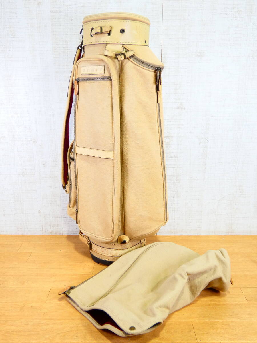 S) ONOFF オノフ 総帆布 キャディバッグ 5分割 フード付 ゴルフ S) ONOFF オノフ 総帆布 キャディバッグ 5分割 フード付 ゴルフ