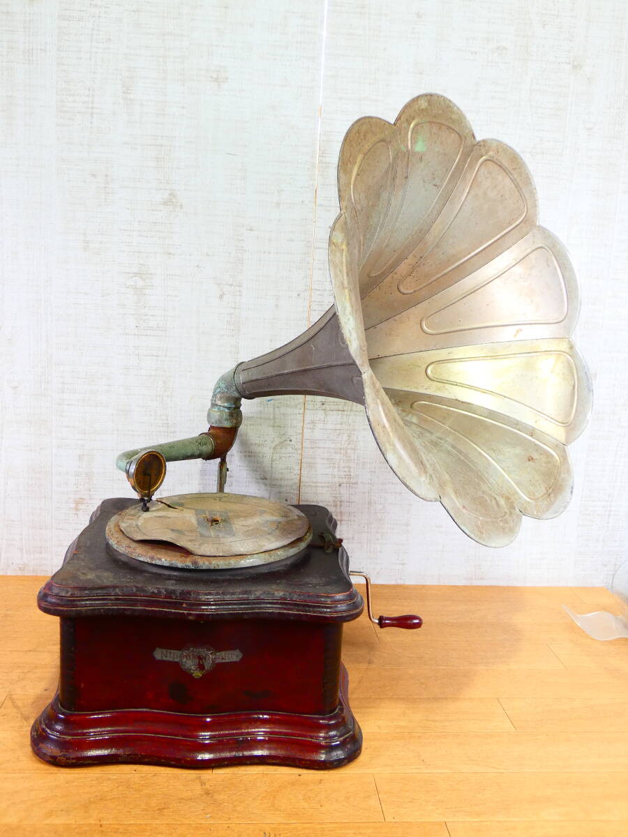 S) NIPPONOPHOME ニッポノホン 蓄音機 ラッパ型 オーディオ 当時 S) NIPPONOPHOME ニッポノホン 蓄音機 ラッパ型 オーディオ 当時