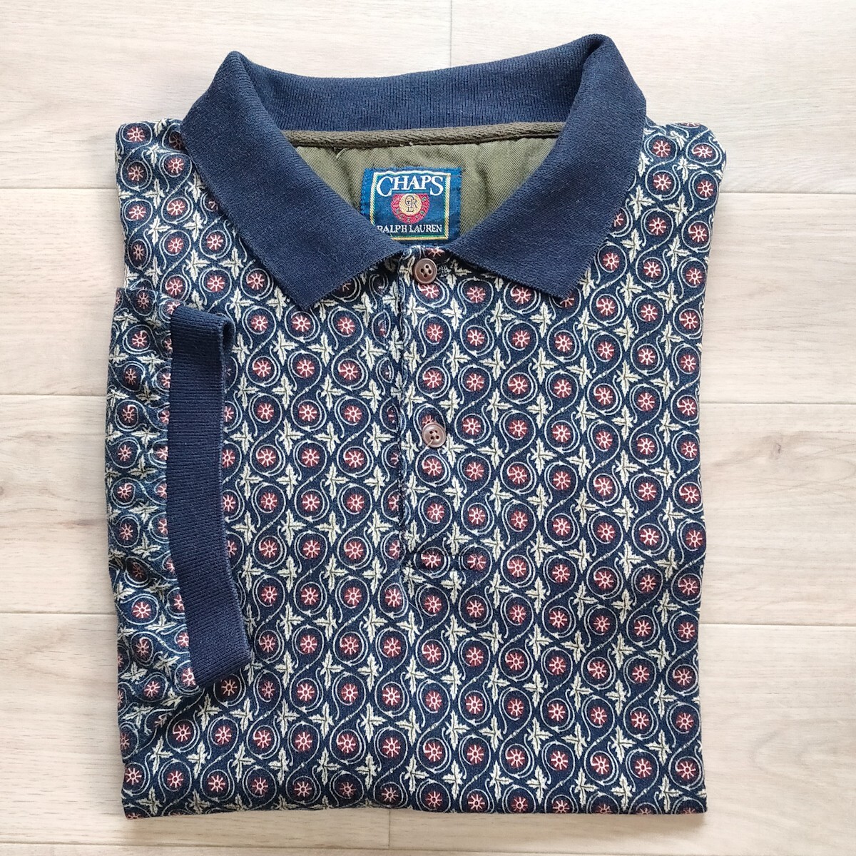 80s CHAPS Ralph Lauren チャップスラルフローレン 総柄 ポロシャツ 3XLTサイズ BIG＆TALL 大きいサイズ 希少サイズ ヴィンテージ old