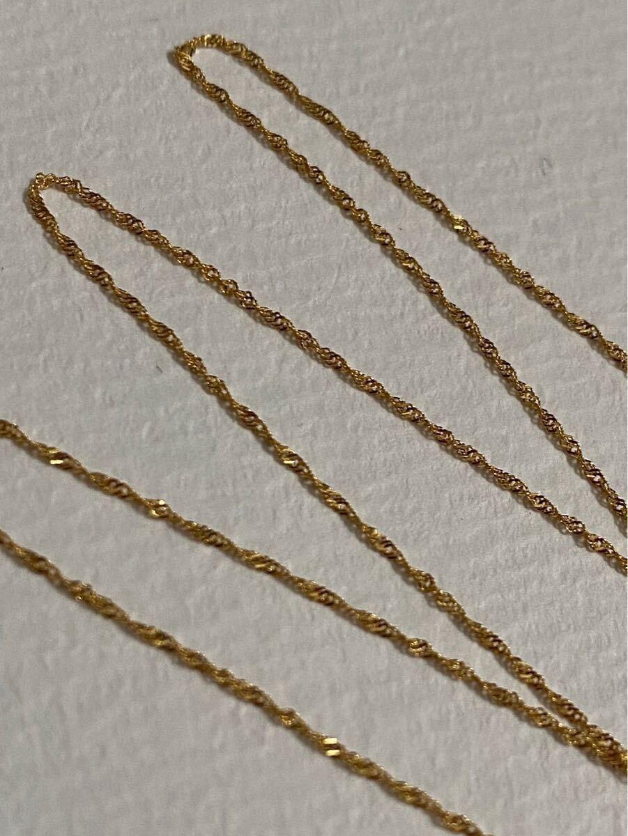 k18YG/18金ネックレス スクリューチェーン 45cm AU750/刻印 k18YG/18金ネックレス スクリューチェーン 45cm AU750/刻印