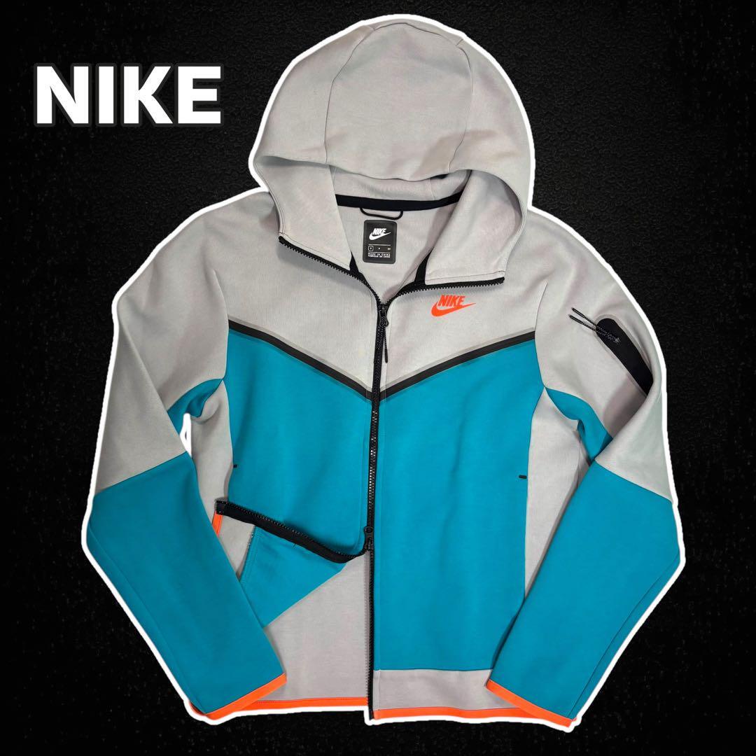 レアカラー】NIKE テックフリース フーディ グレー×ライトブルー レアカラー】NIKE テックフリース フーディ グレー×ライトブルー