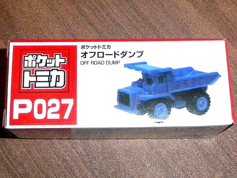 即決 新品 トミカ　ミニカー　ポケットトミカ　オフロードダンプ　027 青 はたらく車　未使用 未開封 送料140円から _画像1
