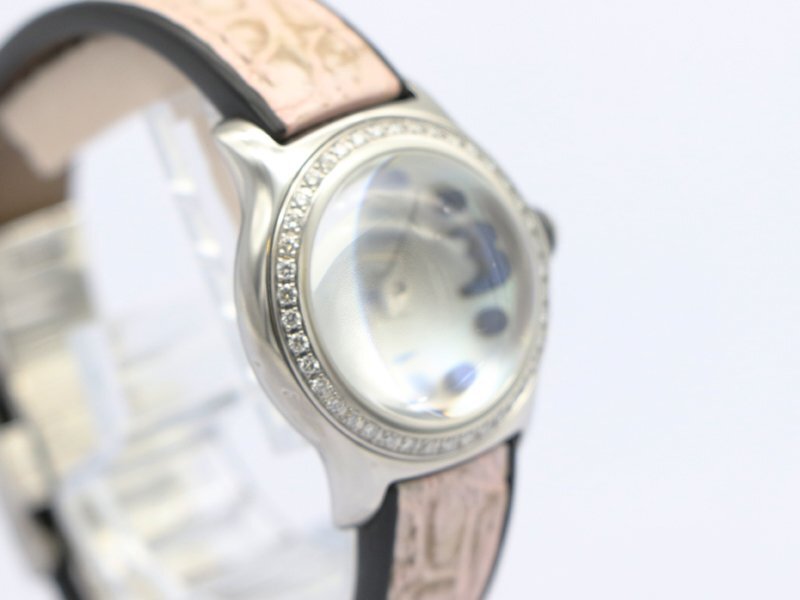 【 コルム CORUM 】 腕時計 バブル 101.151.47 ドーム型ガラス ダイヤベゼル SS/革 クォーツ レディース □新著 70019-3