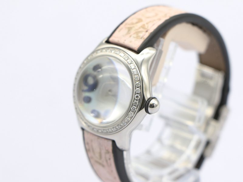 【 コルム CORUM 】 腕時計 バブル 101.151.47 ドーム型ガラス ダイヤベゼル SS/革 クォーツ レディース □新著 70019-3
