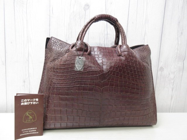 極美品 マット クロコダイル JRA トートバッグ ハンドバッグ 極美品 マット クロコダイル JRA トートバッグ ハンドバッグ
