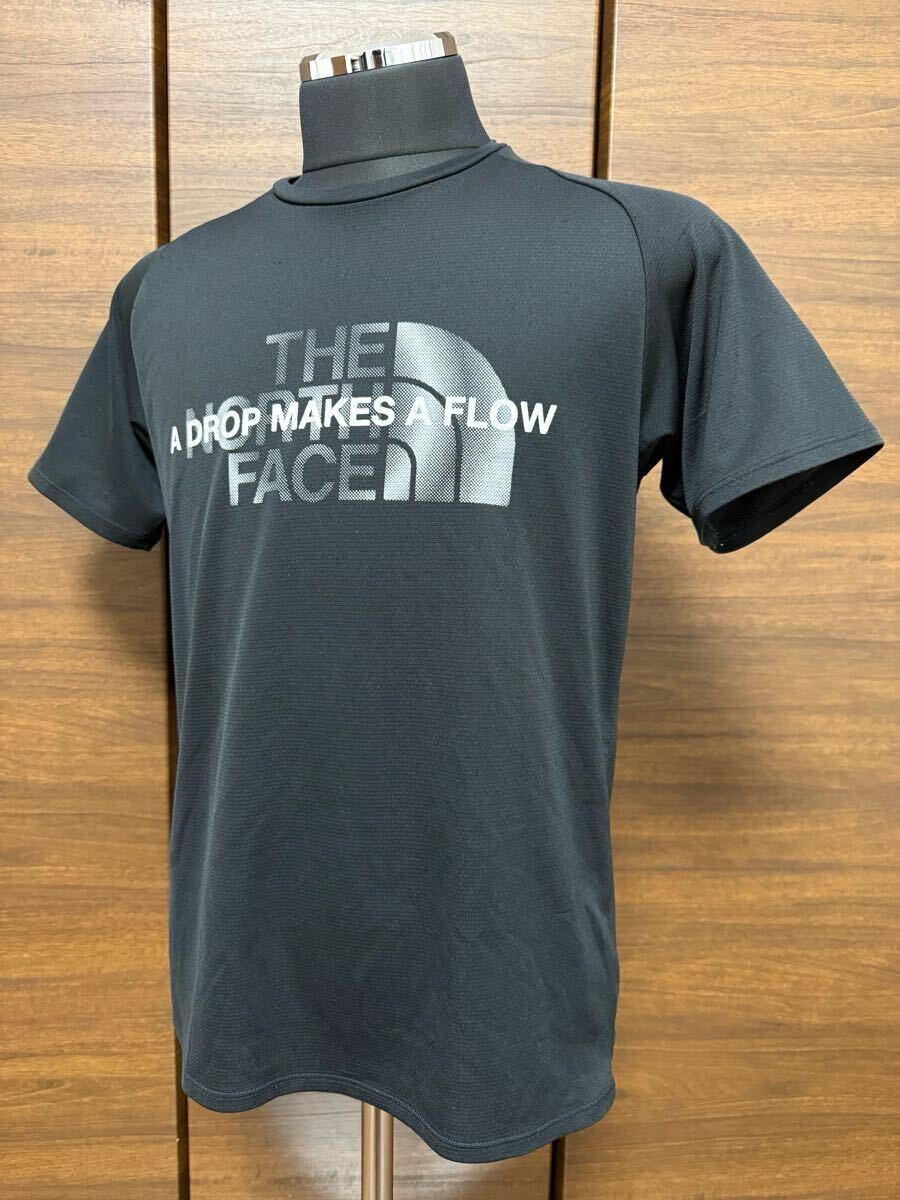 THE NORTH FACE（ザ?ノースフェイス）S/S Drop Logo Crew（ドロップロゴクルー）NT12282 ブラック M トレラン 軽量速干 GOLDWIN正規(guī)品