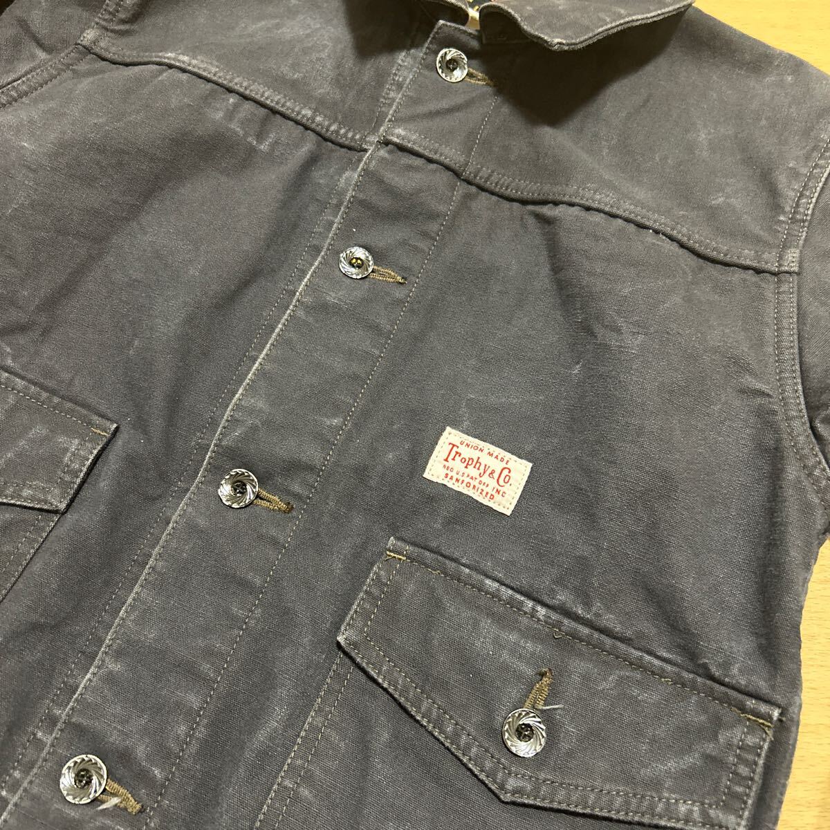 最終お値引き！【美品】TROPHY CLOTHING#トロフィークロージング#日本制#硫化染ストームジャケット#TR14AW-508#36#Sサイズ