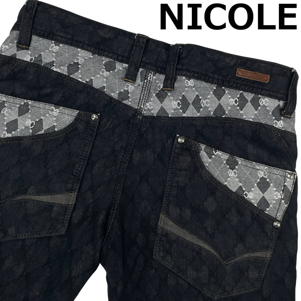NICOLE CLUB FOR MEN ダイヤ柄 パンツ size 44 (約78cm W31相当