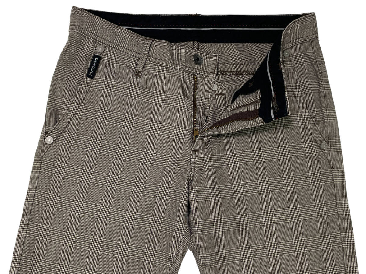 EDWIN エドウィン K5531 siz.S (約78cm W31相當(dāng)) 503 KHAKI グレンチェック ブーツカット フラップポケット コットンパンツ メンズ