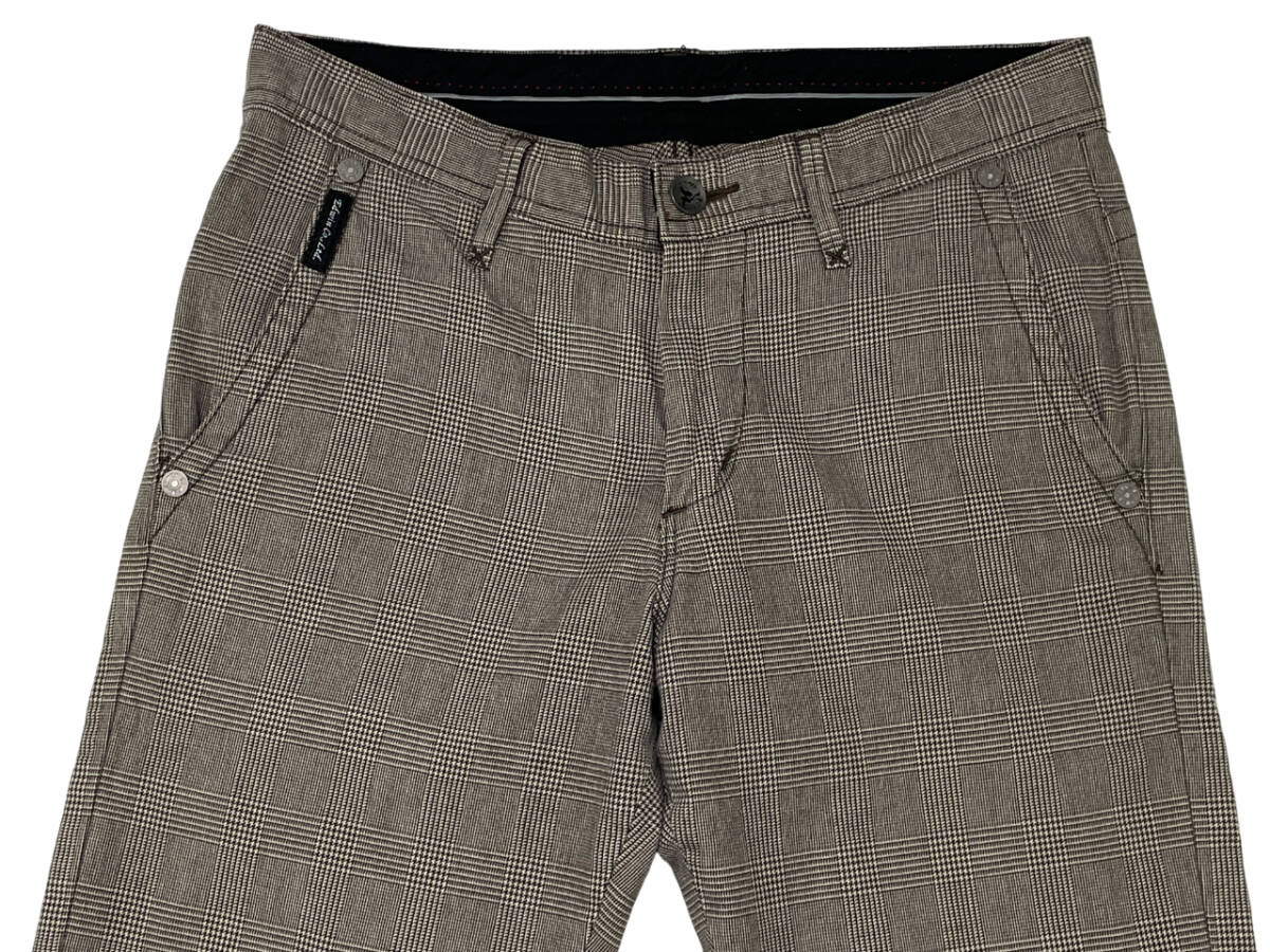 EDWIN エドウィン K5531 siz.S (約78cm W31相當(dāng)) 503 KHAKI グレンチェック ブーツカット フラップポケット コットンパンツ メンズ