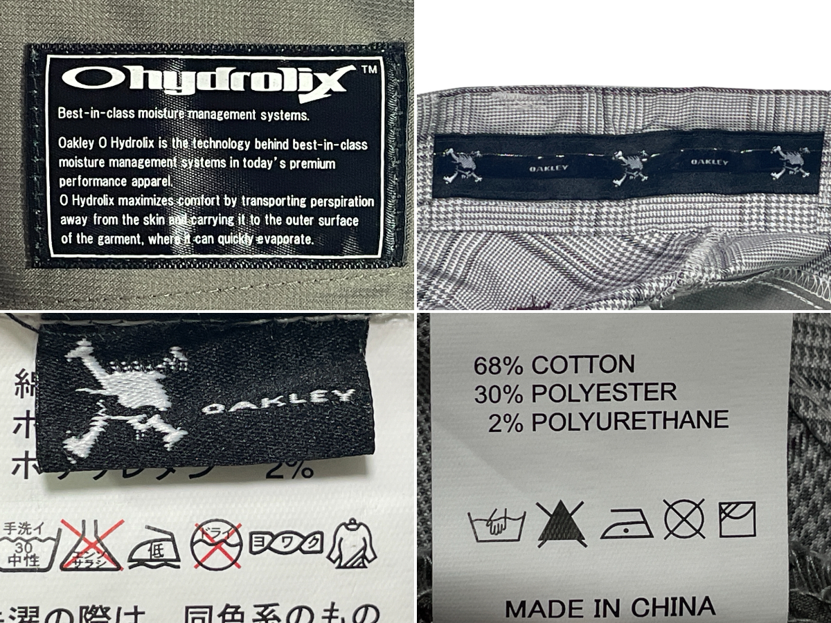OAKLEY HYDROLIX★美品 36 ゴルフパンツ チェックパンツ ブルー OAKLEY HYDROLIX☆美品 36 ゴルフパンツ チェックパンツ ブルー
