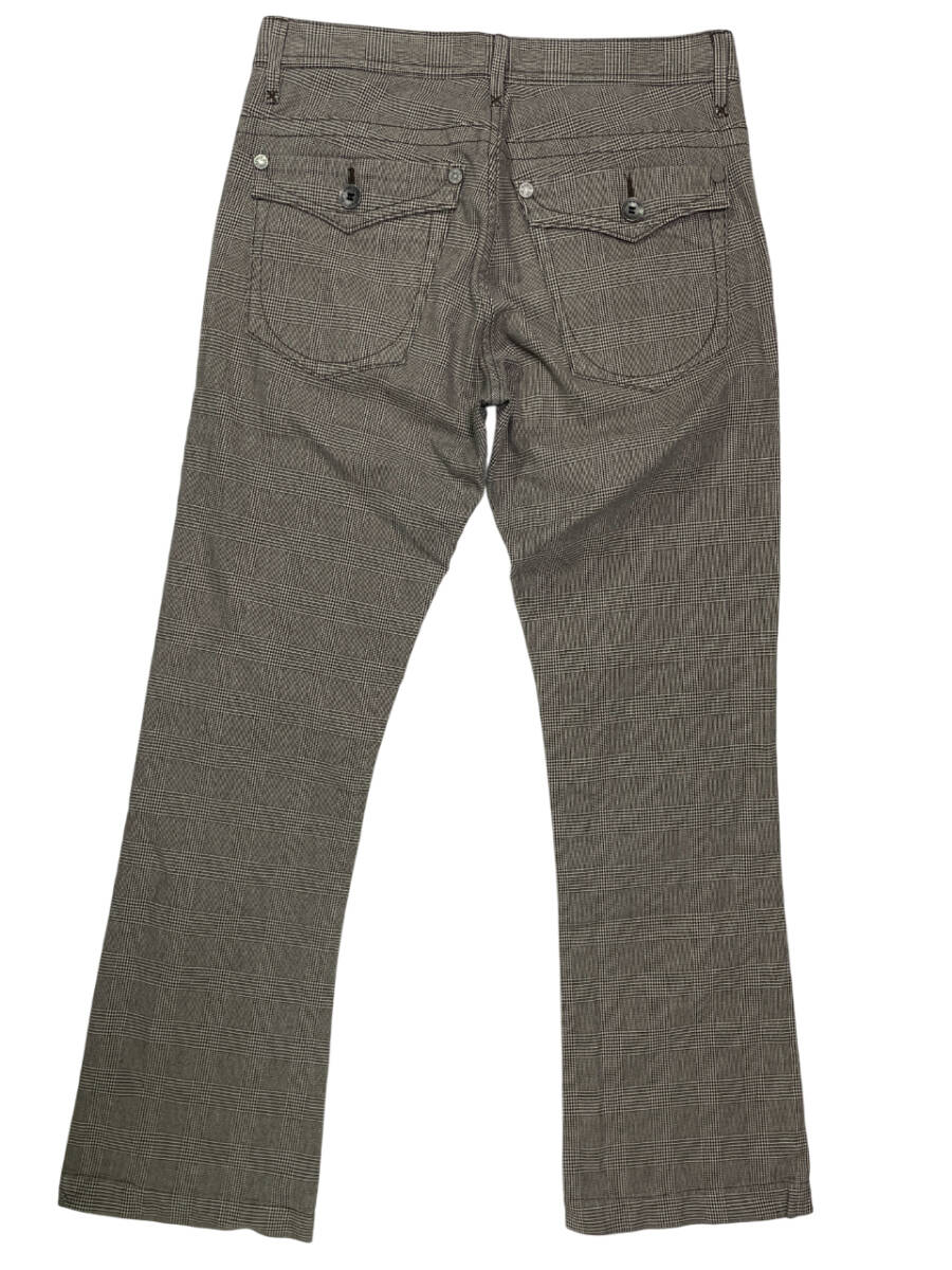 EDWIN エドウィン K5531 siz.S (約78cm W31相當(dāng)) 503 KHAKI グレンチェック ブーツカット フラップポケット コットンパンツ メンズ