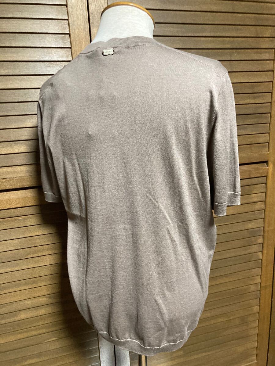 新品 アニオナ(伊) 春夏半袖ニットTシャツ48→L相当 モカ 新品 アニオナ(伊) 春夏半袖ニットTシャツ48→L相当 モカ