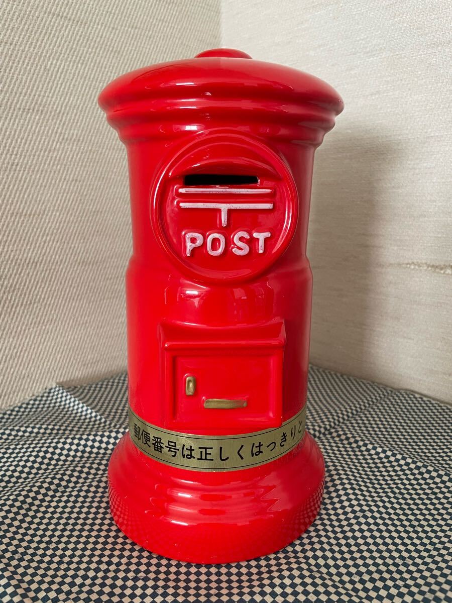 レトロ☆　郵便ポスト型　貯金箱　陶器制☆送料無料
