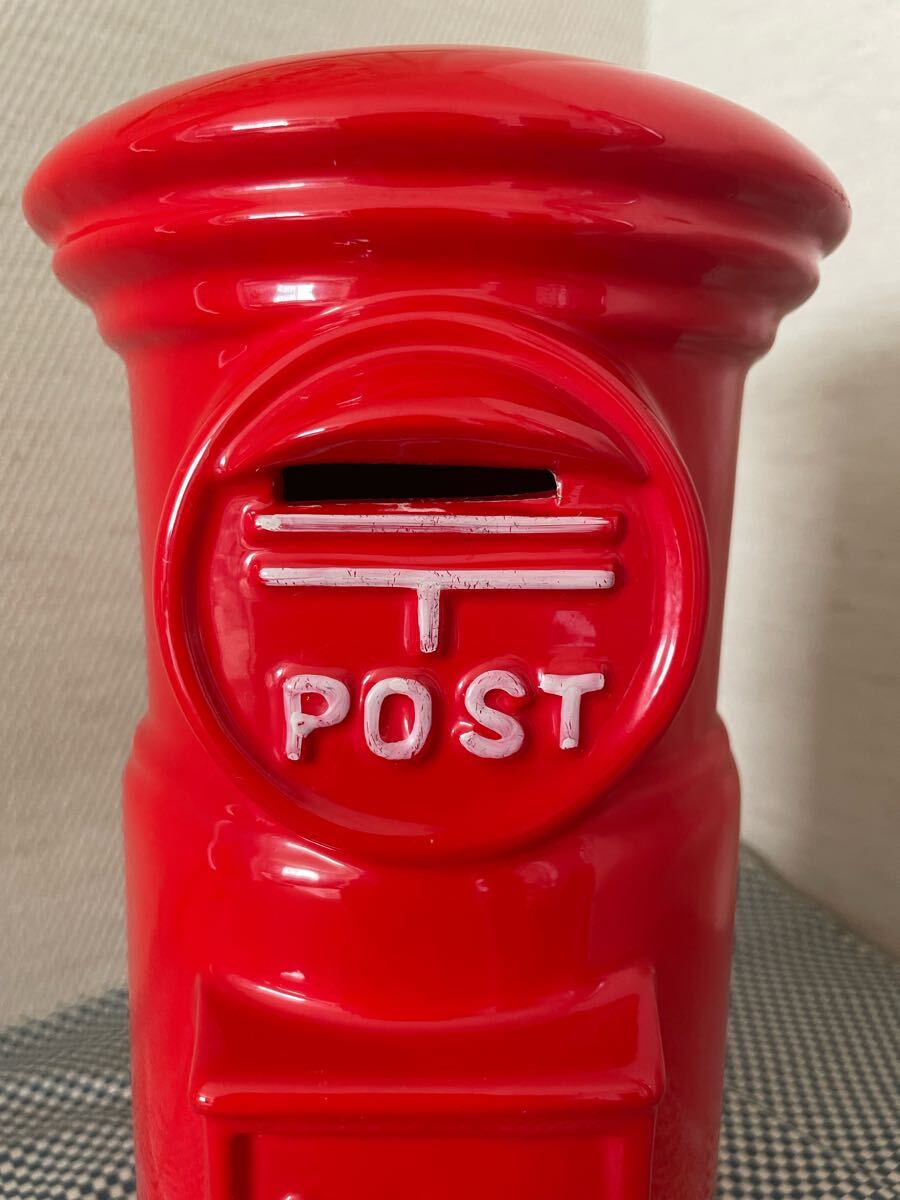 レトロ☆　郵便ポスト型　貯金箱　陶器制☆送料無料