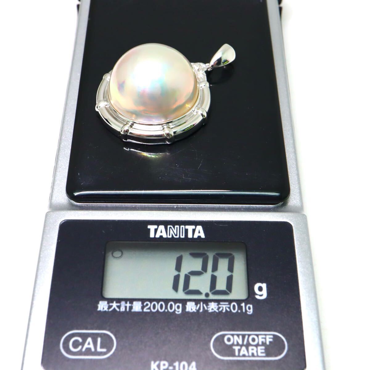 K14WG!!TASAKI(田崎真珠)!!0.05ct☆マベパール/天然ダイヤモンド