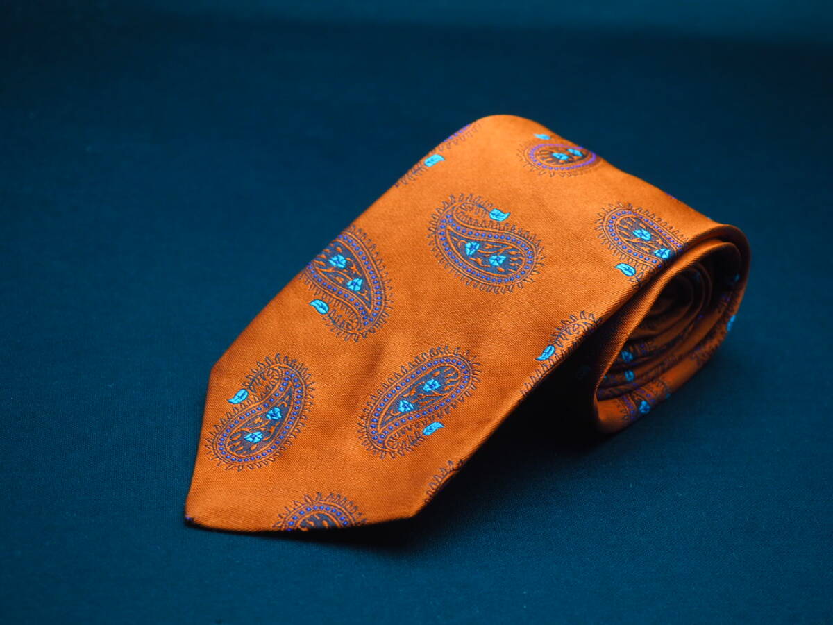 美品【Paul Smith ポールスミス】 D2946 オレンジ系 SILK ブランド ネクタイ 古著 良品