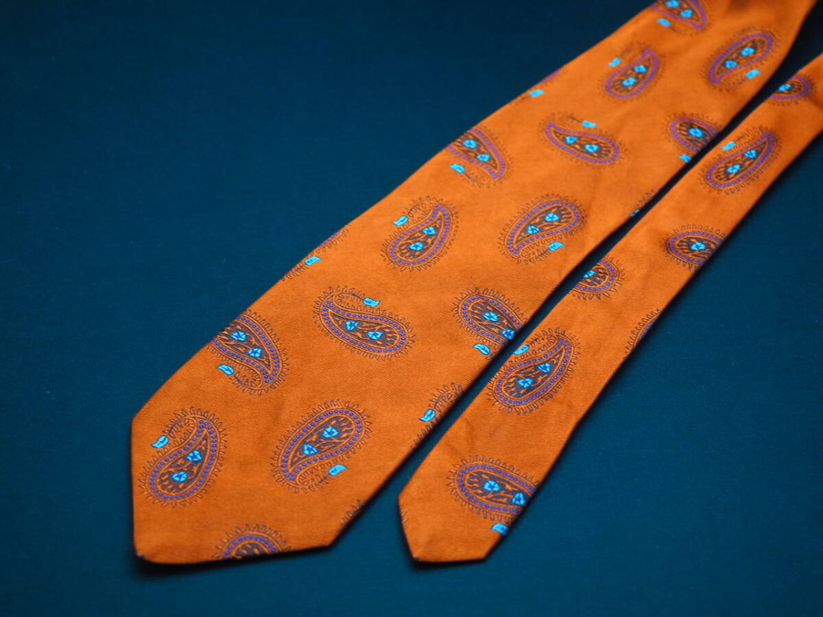 美品【Paul Smith ポールスミス】 D2946 オレンジ系 SILK ブランド ネクタイ 古著 良品