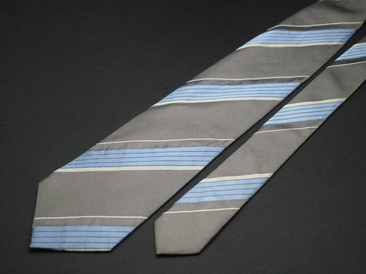 美品【GIORGIO ARMANI ジョルジオアルマーニ】 D3049 グレー系 SILK ブランド ネクタイ 古著 良品