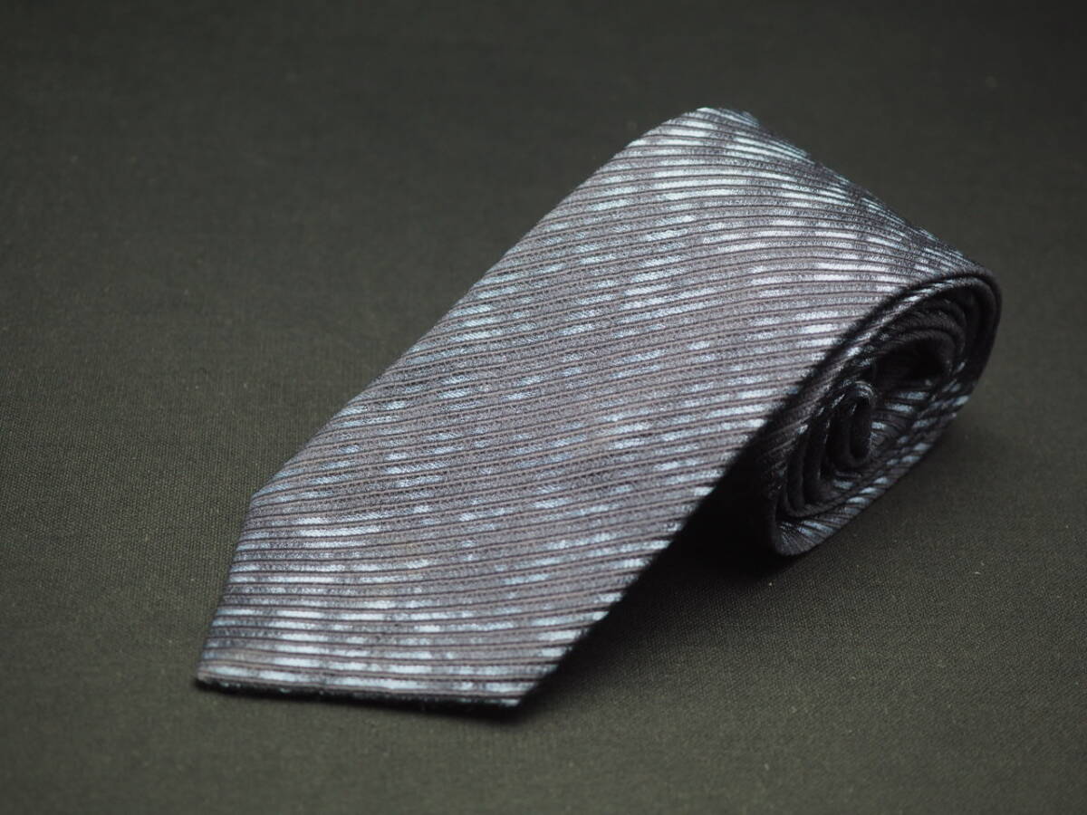 美品【GIORGIO ARMANI ジョルジオアルマーニ】 D3054 ネイビー系 SILK ブランド ネクタイ 古著 良品