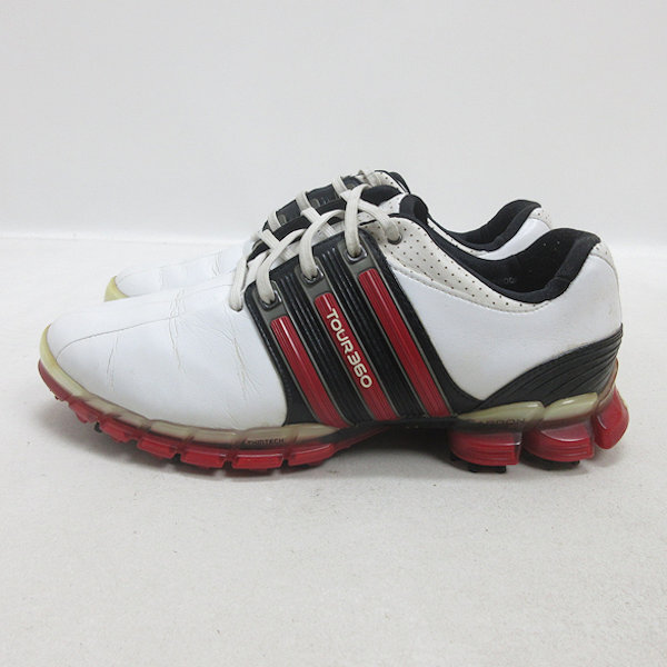 Q■【US7】アディダスゴルフ/ADIDAS GOLF TOUR360ゴルフシューズ■白/MENS/31【中古】