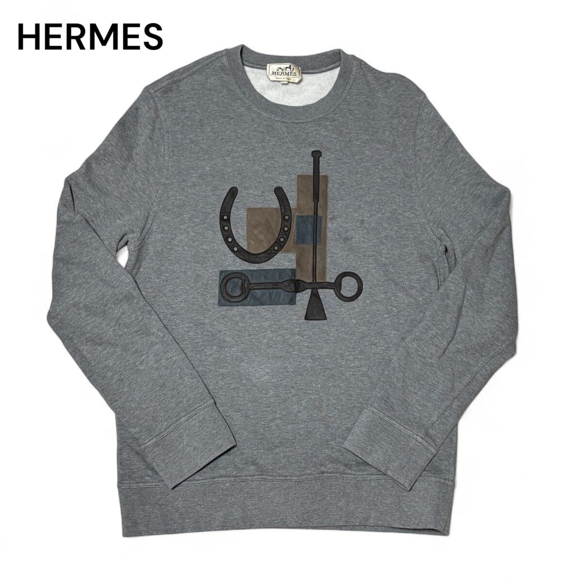 HERMES エルメス レザーパッチ ホース 馬具 トレーナー M|Yahoo HERMES エルメス レザーパッチ ホース 馬具 トレーナー M|Yahoo