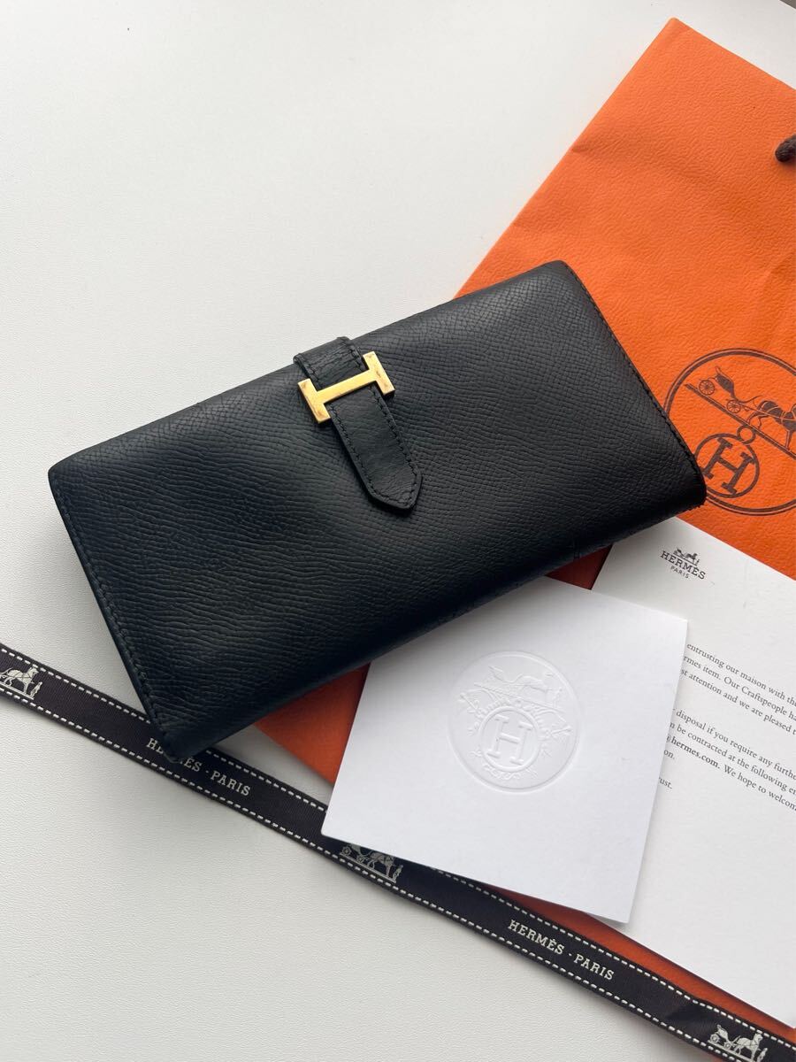 162 美品 HERMES エルメス ベアン クラシック 2つ折り 長財布 162 美品 HERMES エルメス ベアン クラシック 2つ折り 長財布