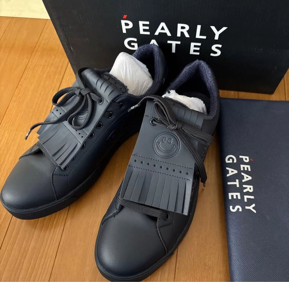 新品　パーリーゲイツ　PEARLY GATES ゴルフシューズ キルトタン?ローカット 053-3192301★26.5 紺
