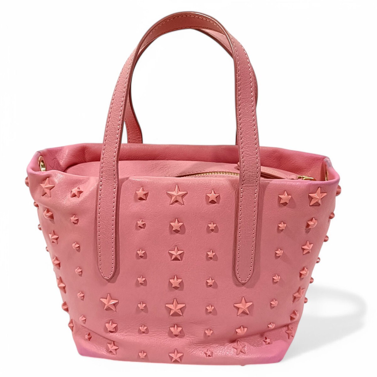 正規品 ジミーチュウ ハンドバッグ 2way ショルダー付き ピンク 正規品 ジミーチュウ ハンドバッグ 2way ショルダー付き ピンク