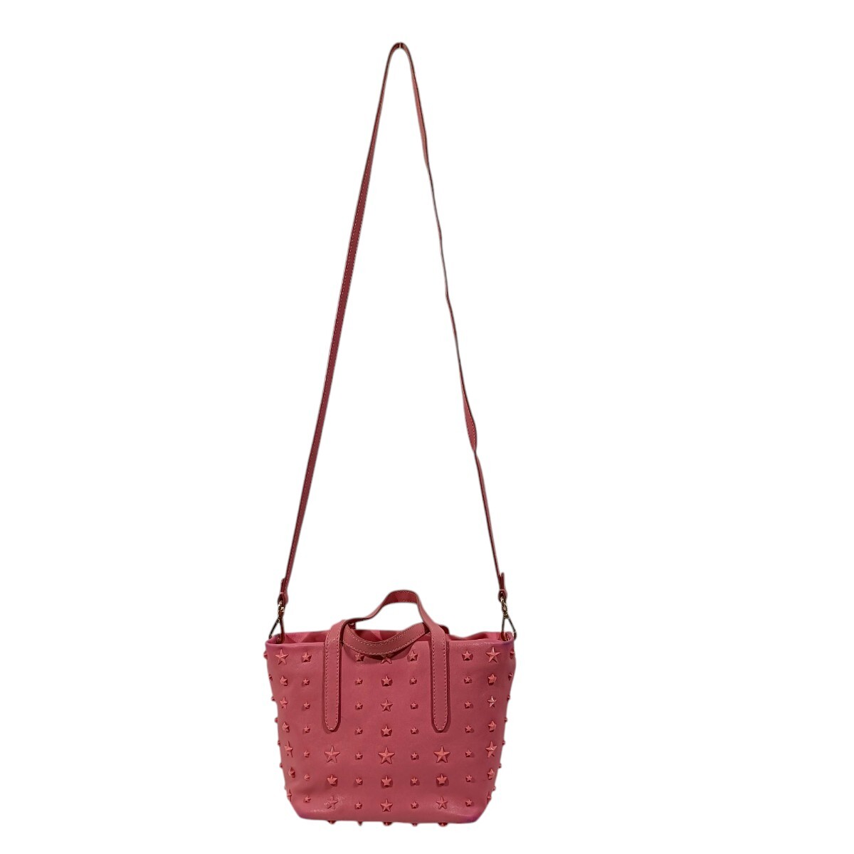 正規品 ジミーチュウ ハンドバッグ 2way ショルダー付き ピンク 正規品 ジミーチュウ ハンドバッグ 2way ショルダー付き ピンク