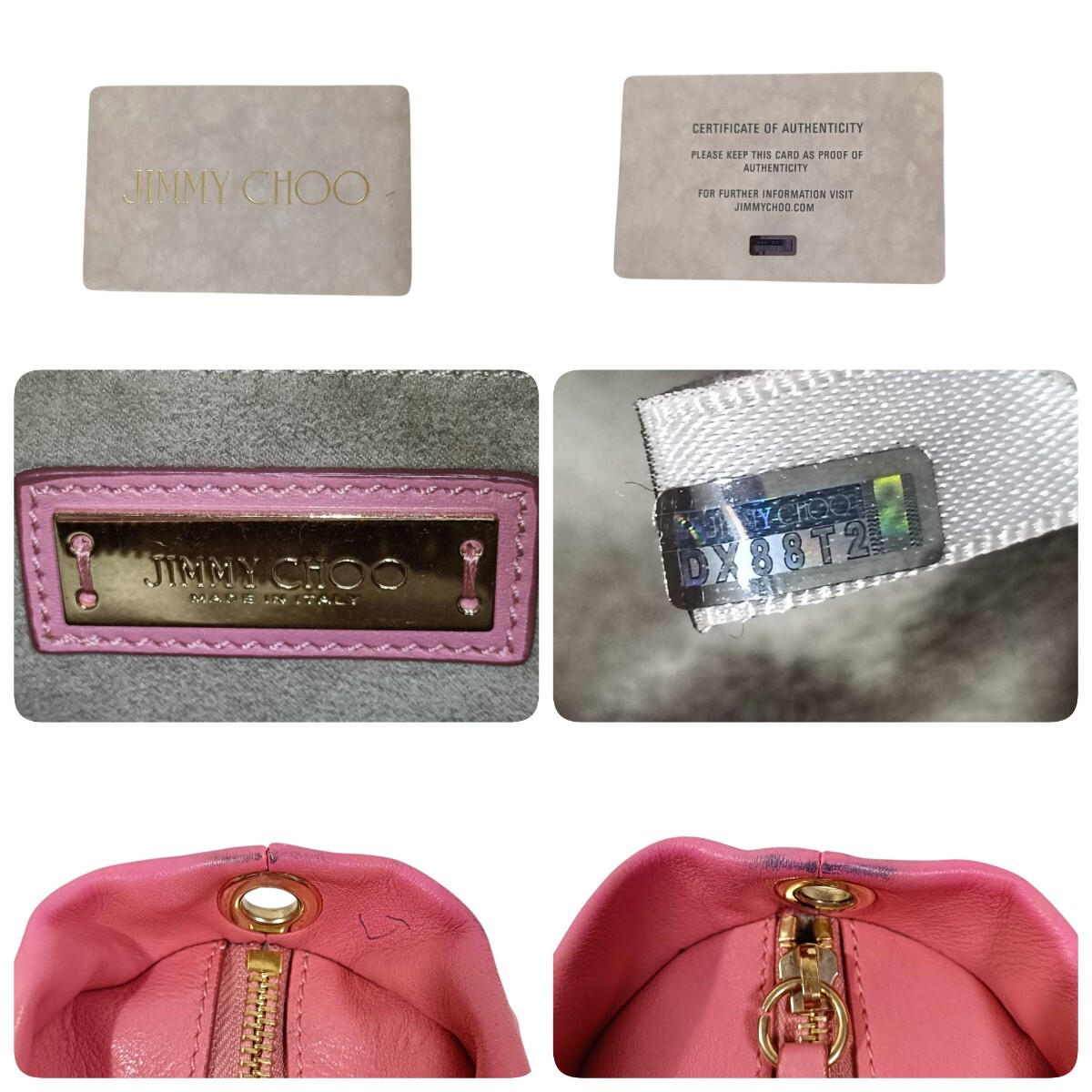 正規品 ジミーチュウ ハンドバッグ 2way ショルダー付き ピンク 正規品 ジミーチュウ ハンドバッグ 2way ショルダー付き ピンク