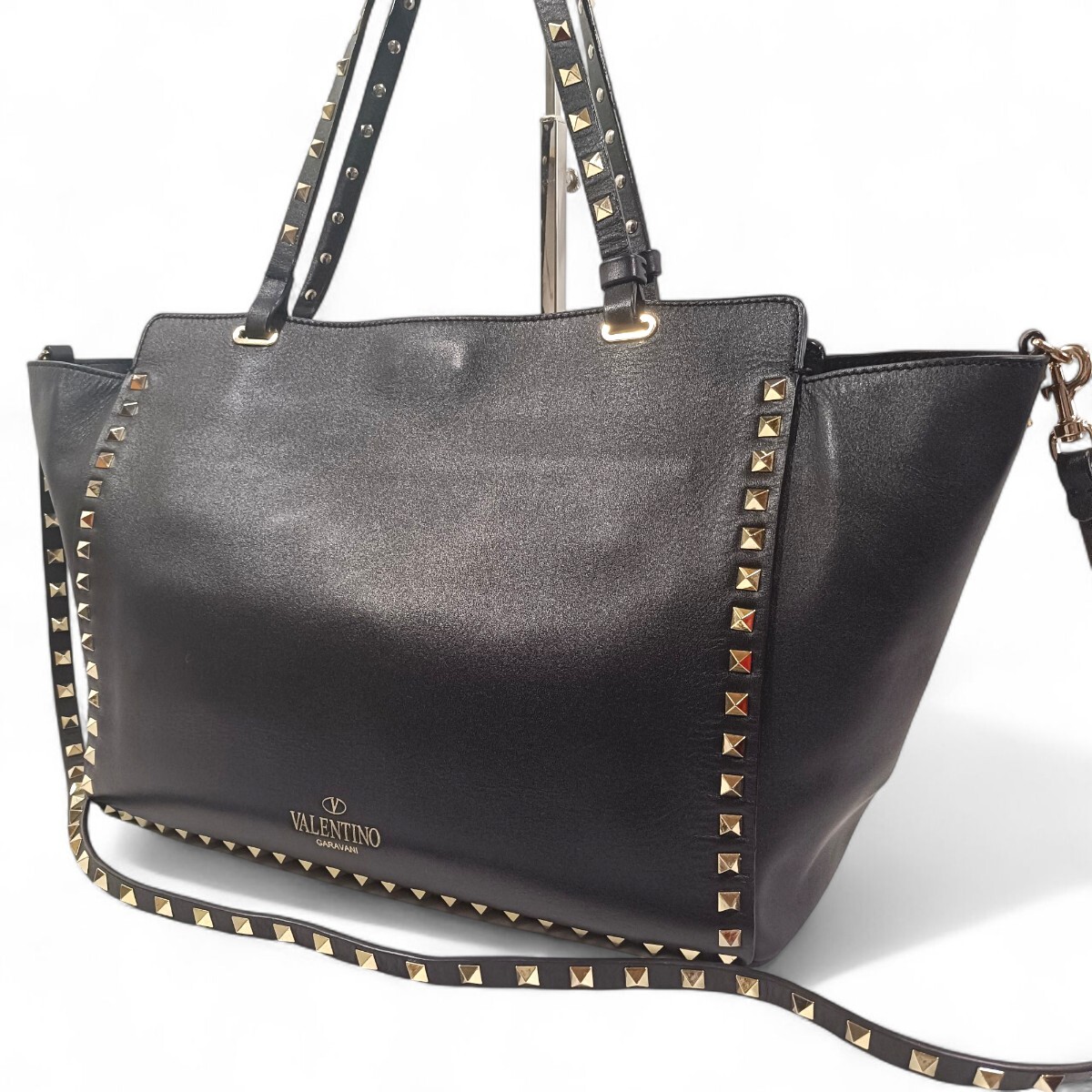 Valentino Garavani ロックスタッズ ダブルレザー トートバッグ