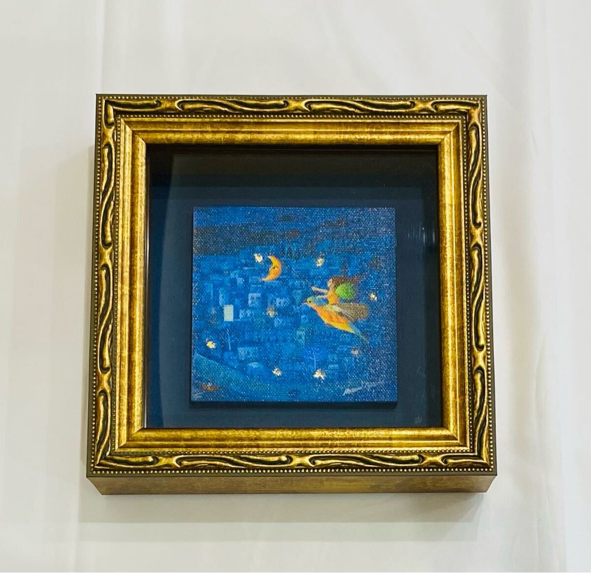 ◇小澤摩純 絵画 「夜間飛行 」 シルクスクリーン 10センチ画 ◇小澤摩純 絵画 「夜間飛行 」 シルクスクリーン 10センチ画