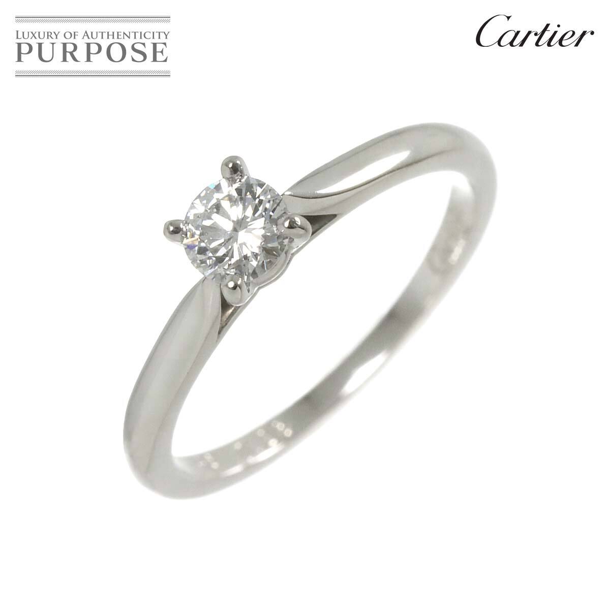 カルティエ Cartier ソリテール ダイヤ 0.25ct E/VS1 #48 リング Pt プラチナ 指輪 Solitaire Ring【証明書?鑑定書付き】 90271634