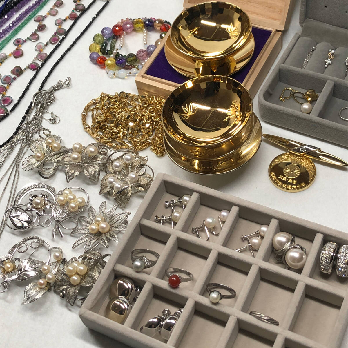 アクセサリー等まとめ 家財整理品 約900g silver・K18・K14WGの アクセサリー等まとめ 家財整理品 約900g silver・K18・K14WGの