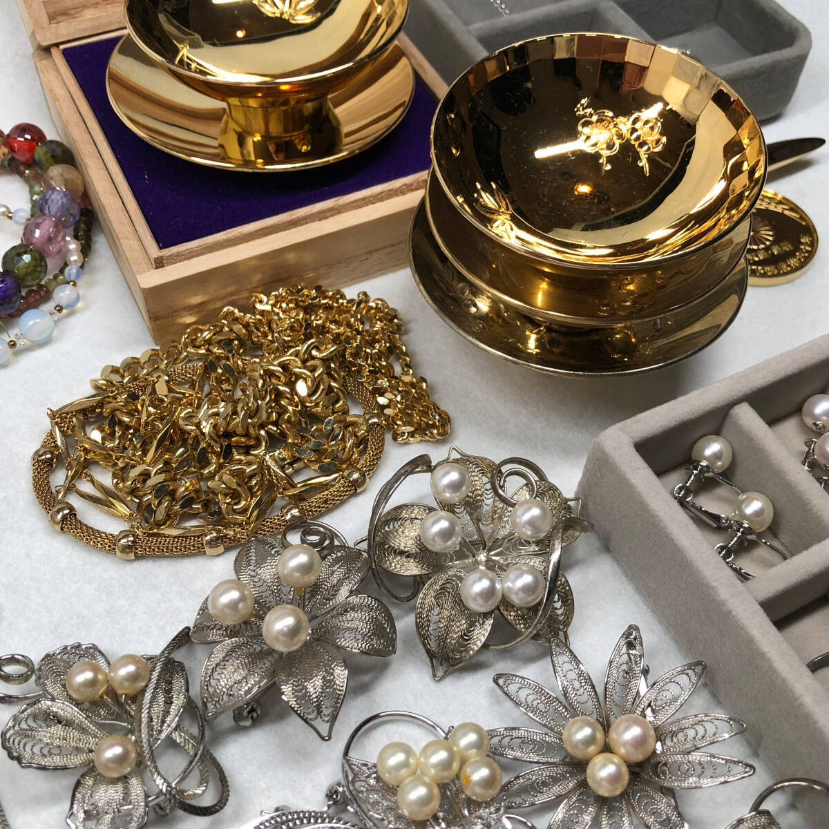 アクセサリー等まとめ 家財整理品 約900g silver・K18・K14WGの アクセサリー等まとめ 家財整理品 約900g silver・K18・K14WGの
