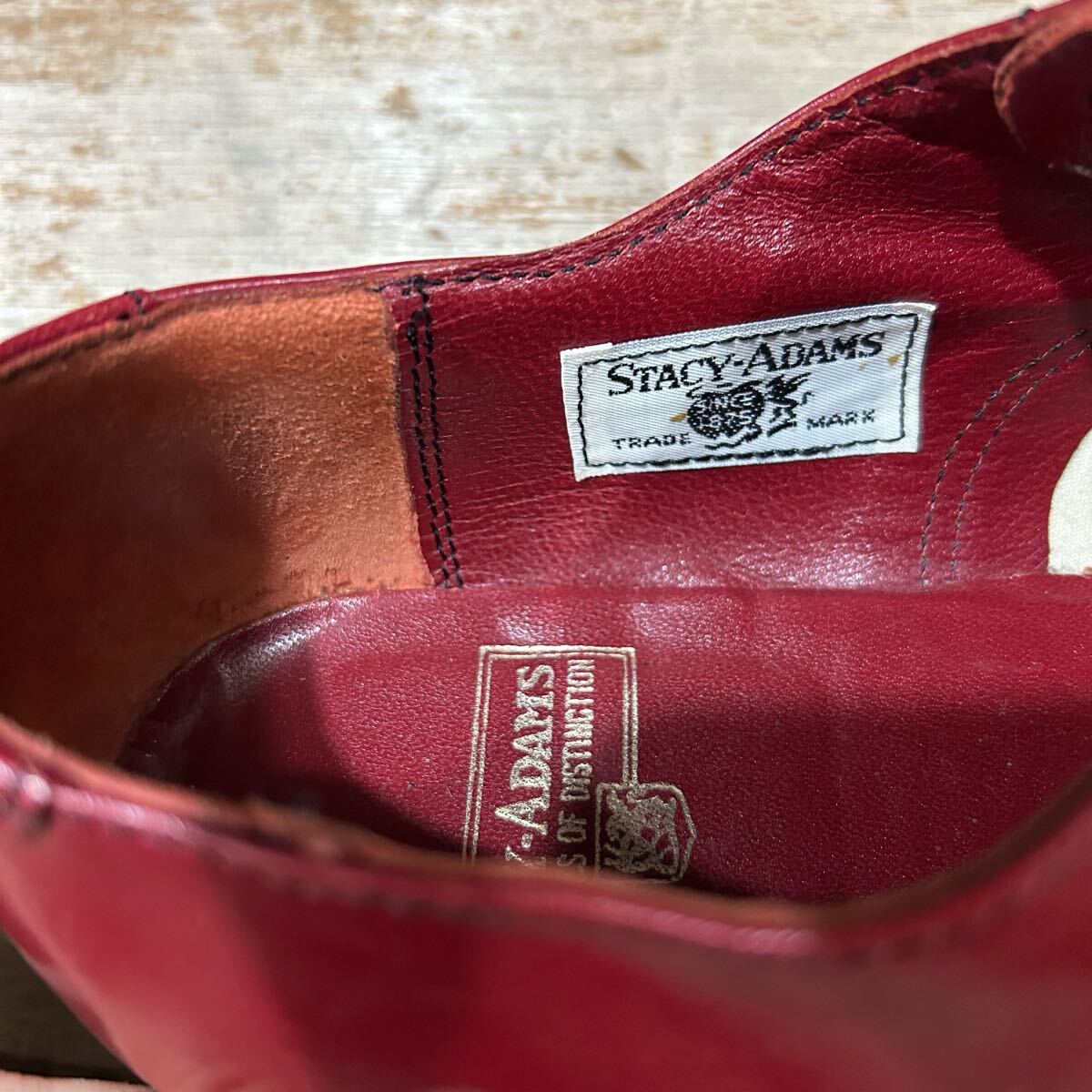 ヴィンテージステーシーアダムス革靴 希少赤10D モード 程度いいです_画像2